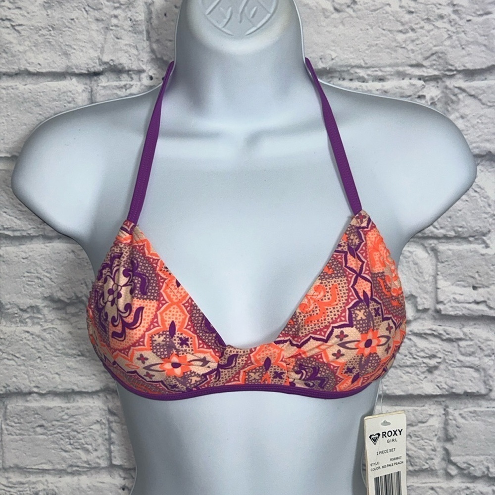 Roxy Girl size 14 Purple and Orange Bikini Top